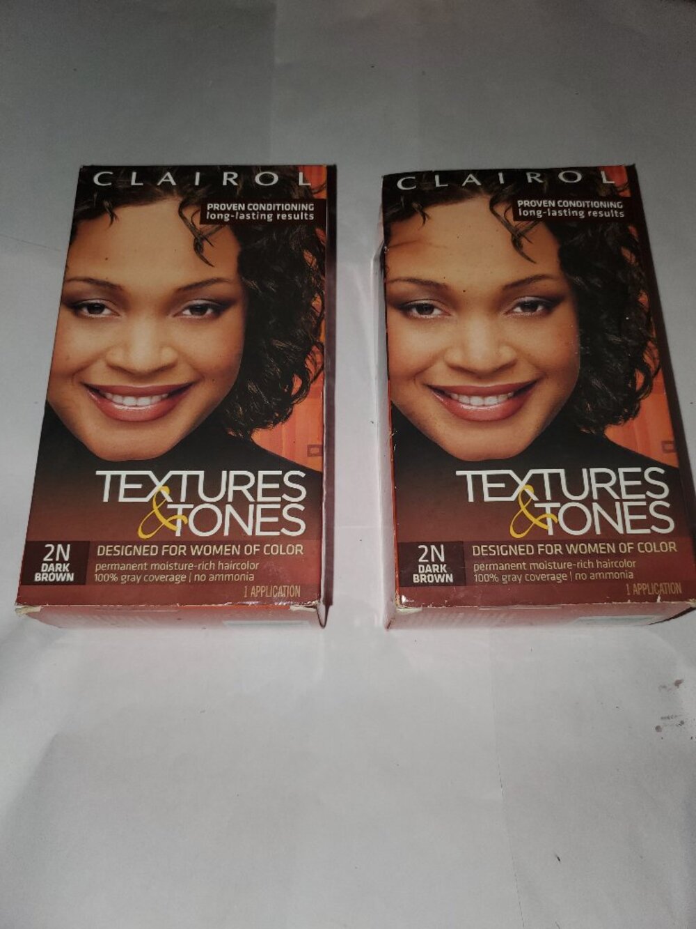 NEW 2 CLAIROL 2N DARK BROWN TEXTURES & TONES PERMANENT MOISTURE RICH DYE HAIRCOL